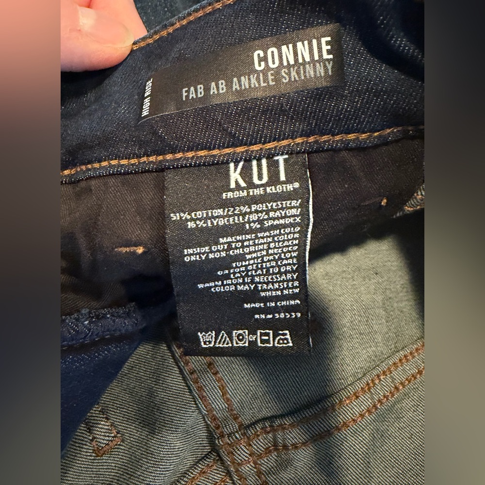 NWT!! Kut From The Kloth  CONNIE HIGH RISE SLIM FIT ANKLE RAW HEM  SIZE 8 - Picture 8 of 12